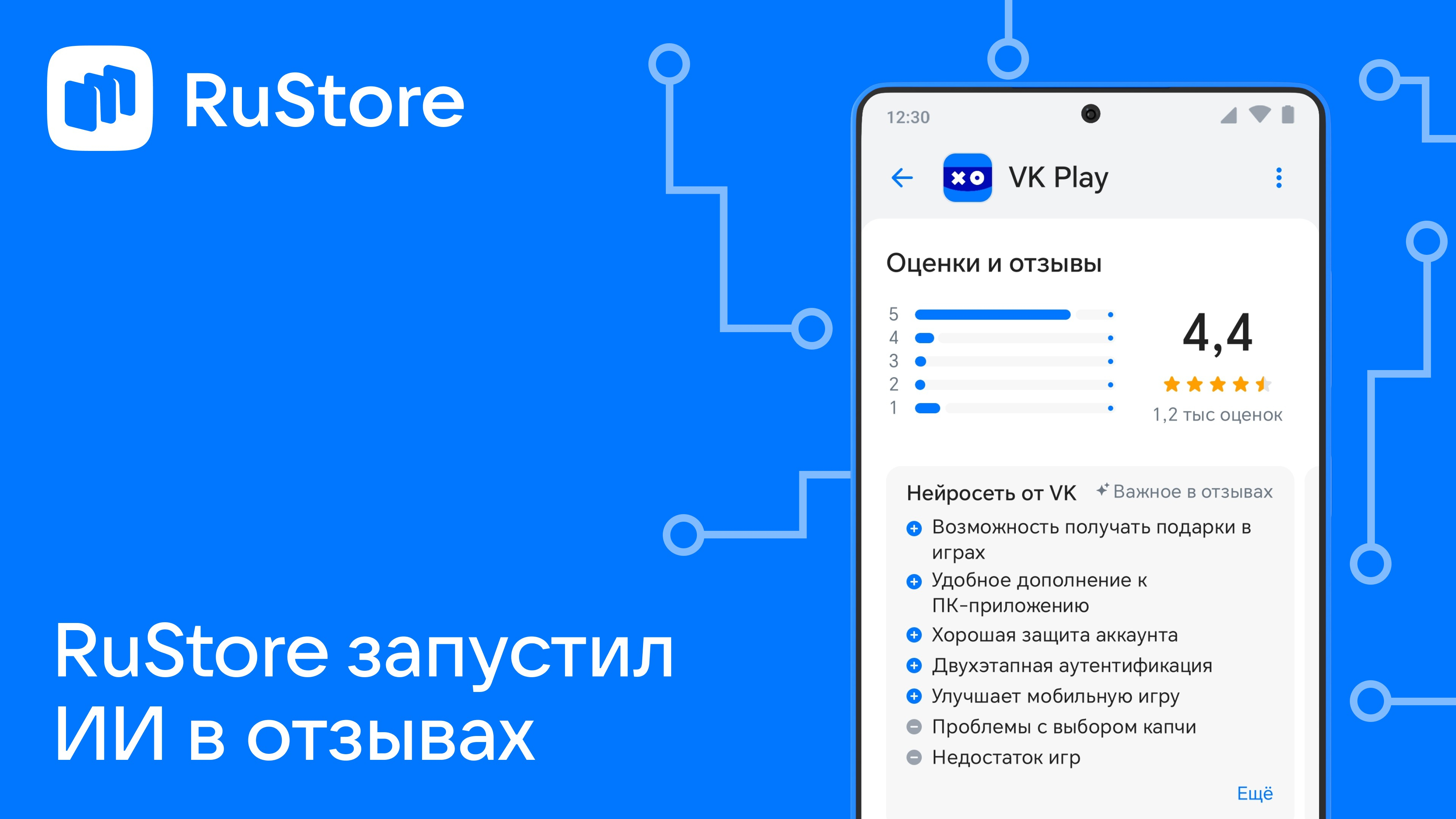 Новость ИИ соберет главное из отзывов на приложения в RuStore