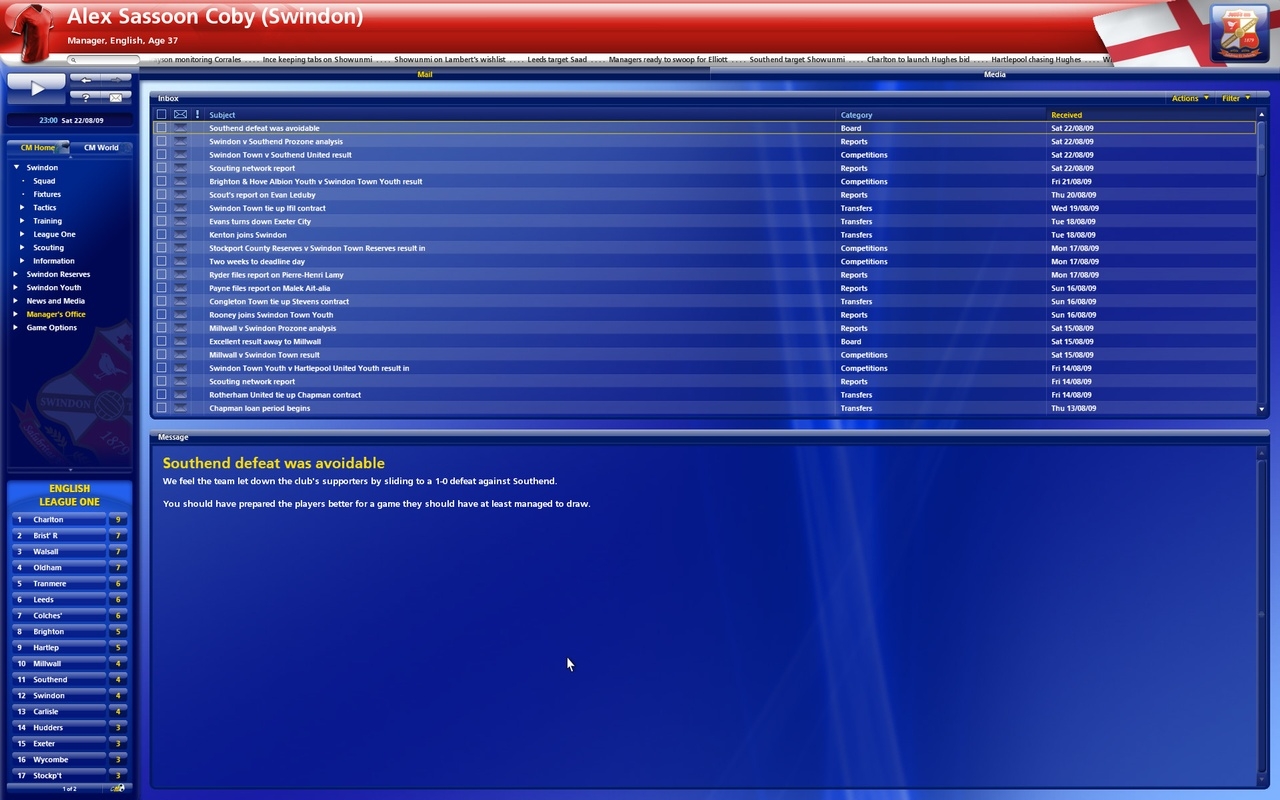 Скриншот из игры Championship Manager 2010 под номером 1