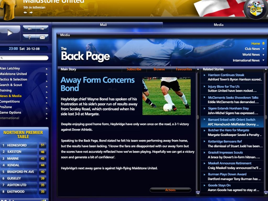 Скриншот из игры Championship Manager 2010 под номером 20
