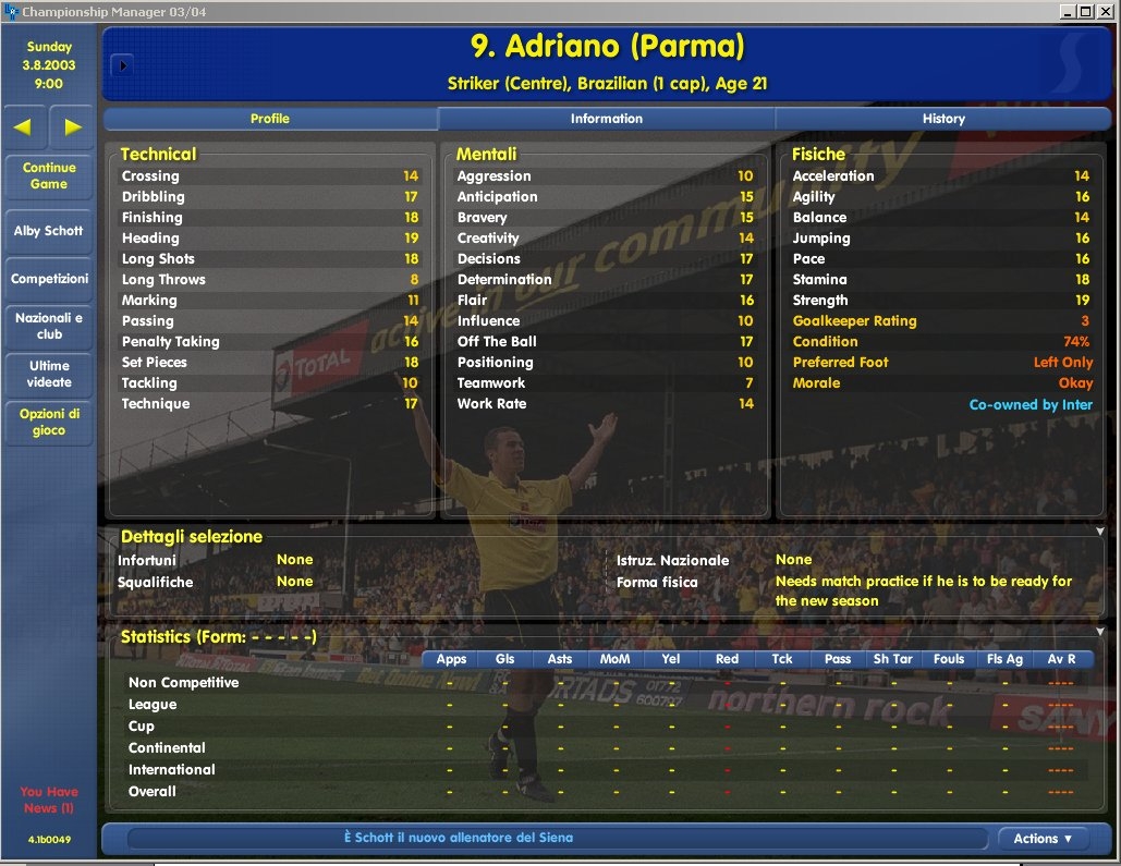 Скриншот из игры Championship Manager Season 03/04 под номером 5