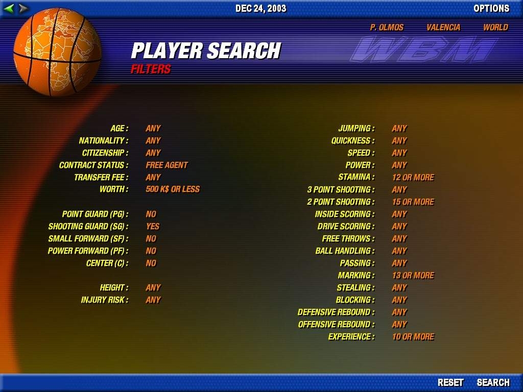 Скриншот из игры World Basketball Manager под номером 8