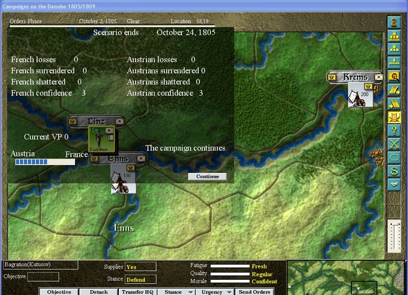 Скриншот из игры Campaigns on the Danube 1805/1809, The под номером 1