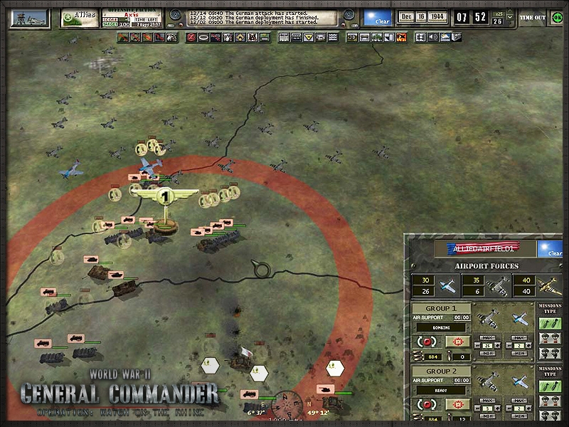 Скриншот из игры World War II: General Commander Operation: Watch on the Rhine под номером 4