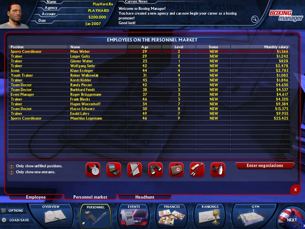 Скриншот из игры Worldwide Boxing Manager под номером 10