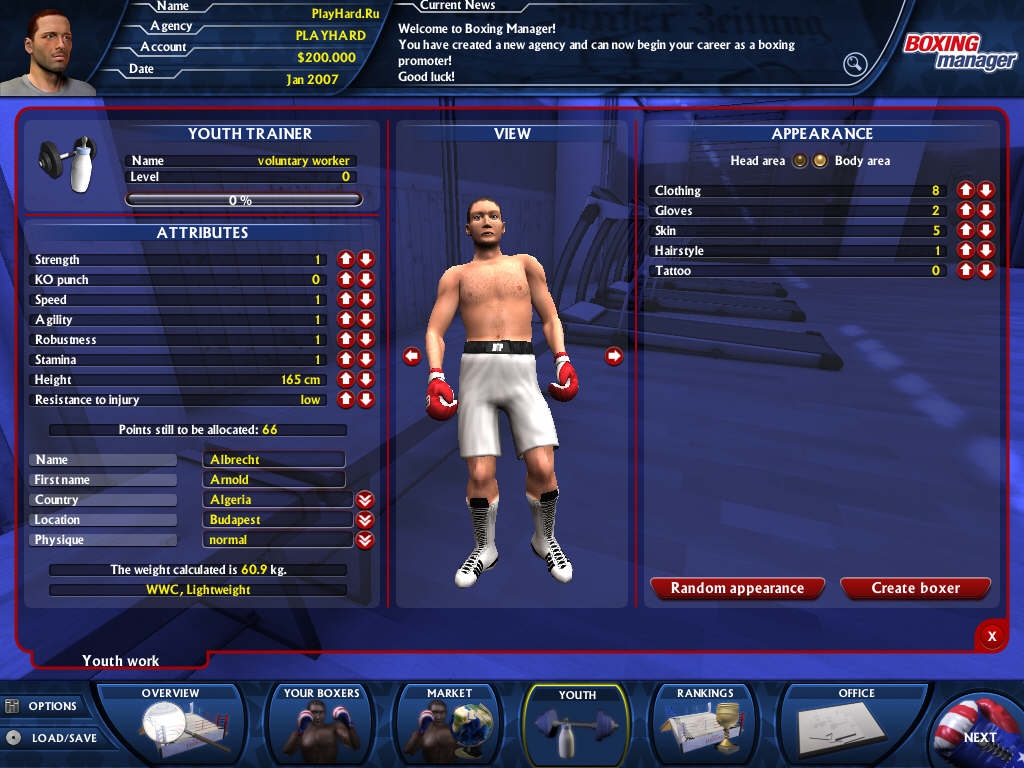 Скриншот из игры Worldwide Boxing Manager под номером 12