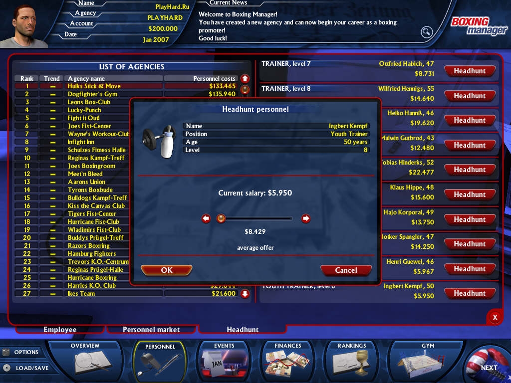 Скриншот из игры Worldwide Boxing Manager под номером 9