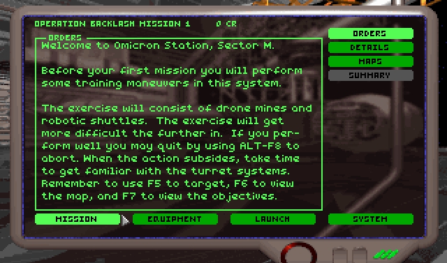 Скриншот из игры Backlash: A Turret Gunner Simulation под номером 1