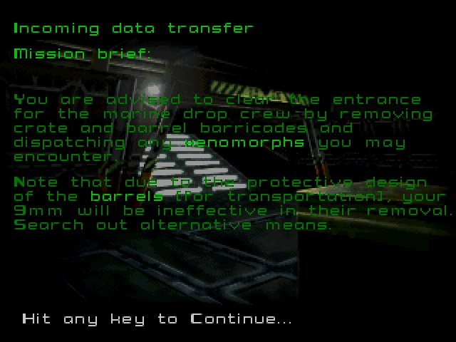 Скриншот из игры Alien Trilogy под номером 3
