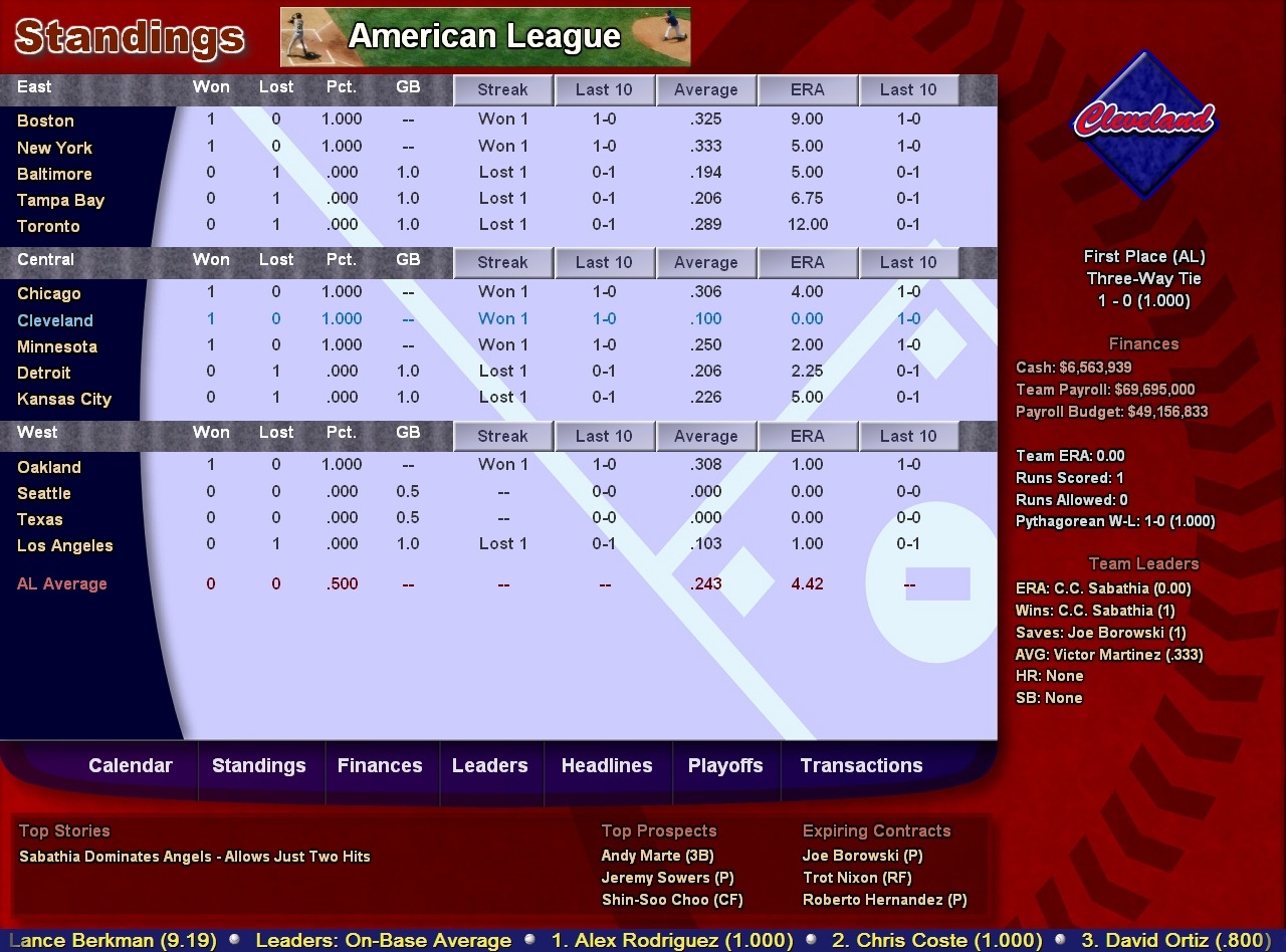 Скриншот из игры Baseball Mogul 2008 под номером 2