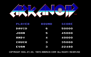 Скриншот из игры Arkanoid 1 под номером 6