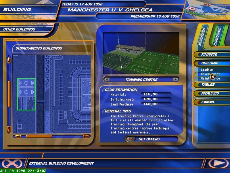 Скриншот из игры F.A. Premier League Football Manager 99 под номером 5