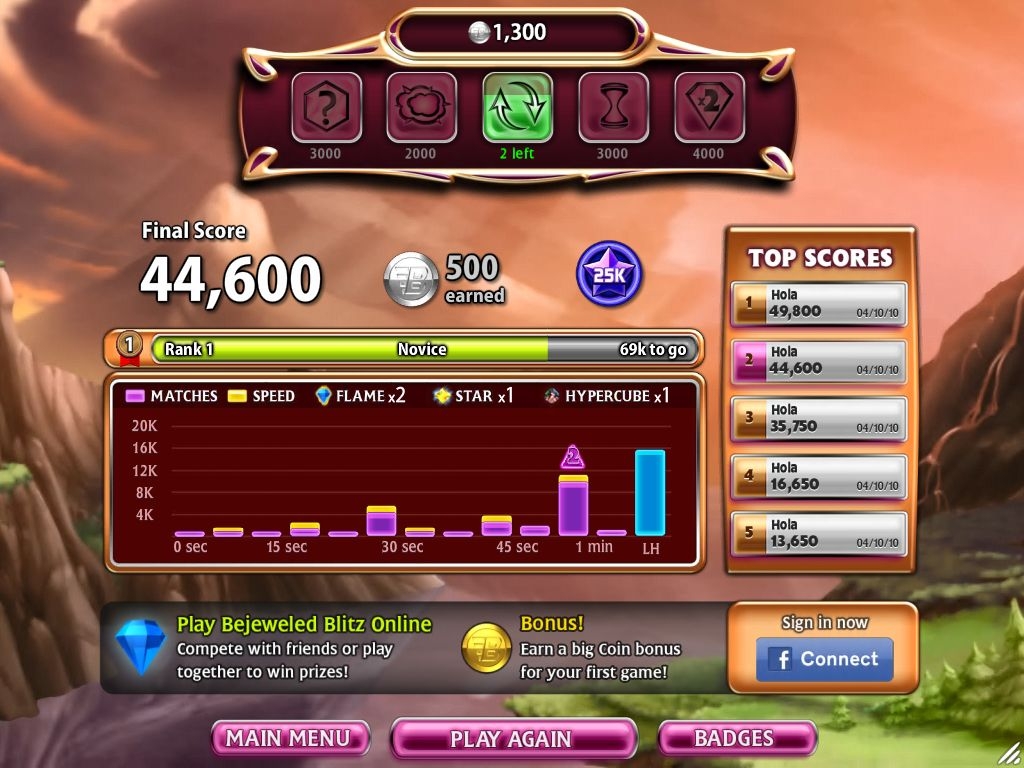 Скриншот из игры Bejeweled Blitz под номером 2