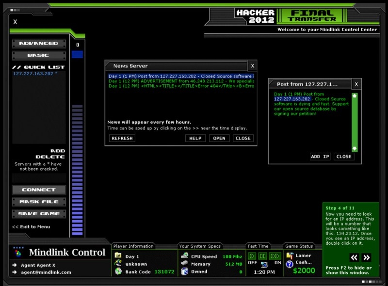 Скриншот из игры Mindlink Hacker 2012: Final Transfer под номером 2