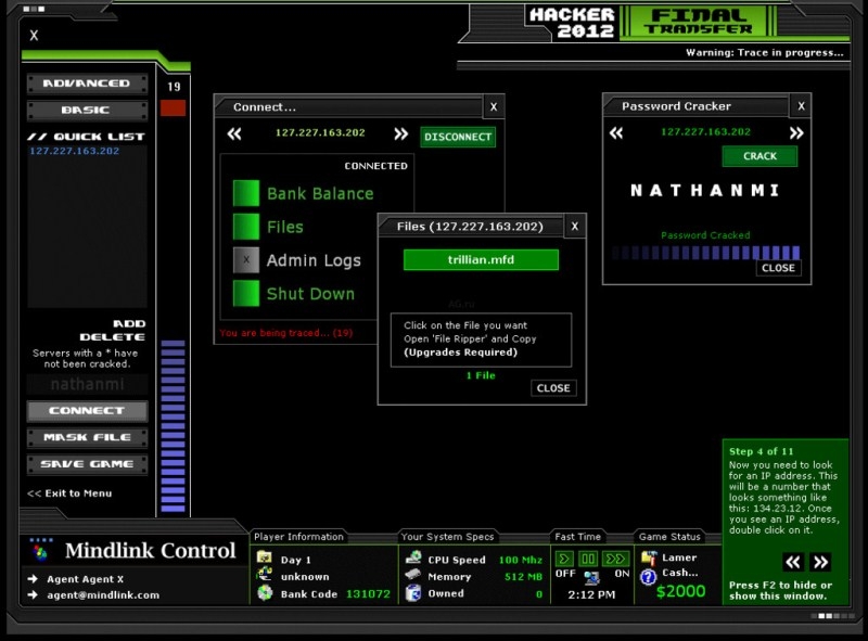 Скриншот из игры Mindlink Hacker 2012: Final Transfer под номером 3