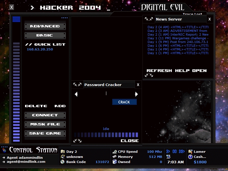 Скриншот из игры Mindlink Hacker 2004: Digital Evil под номером 3