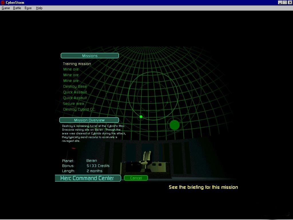 Скриншот из игры MissionForce: CyberStorm под номером 1