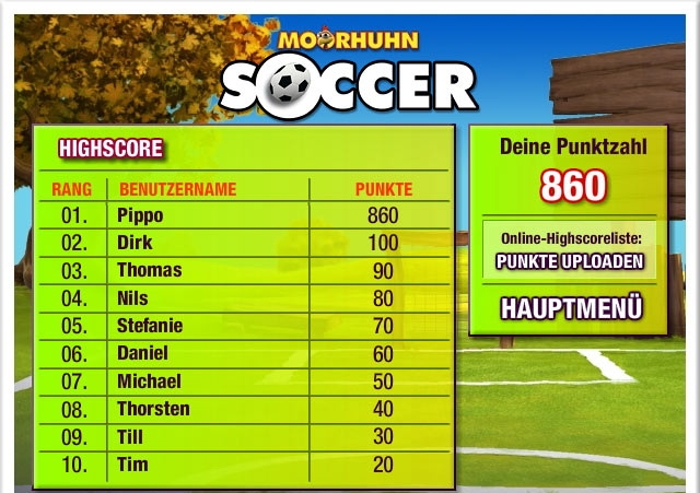 Скриншот из игры Moorhuhn Soccer под номером 1
