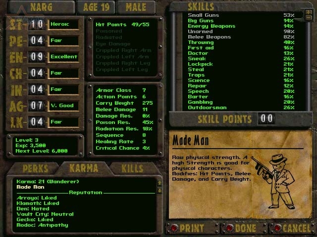 Скриншот из игры Fallout 2 под номером 33