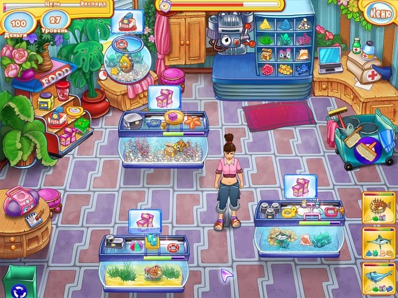 Маленький магазин игры. Игра Jennys Fish shop. Игра магазин рыбок Джени. Игра алавар зоомагазин. Рыбный магазин Дженни игра.