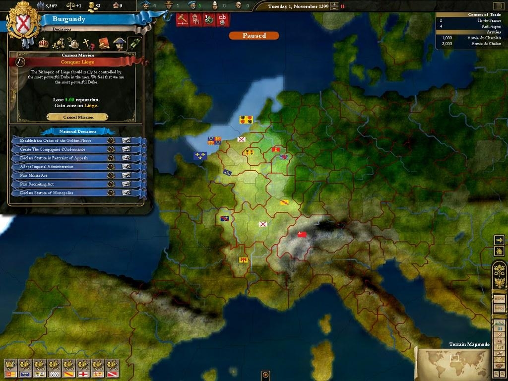 Скриншот из игры Europa Universalis III: In Nomine под номером 3