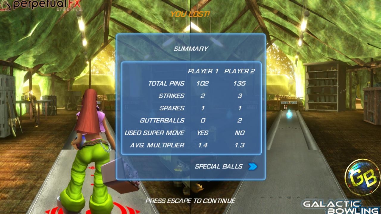 Скриншот из игры Galactic Bowling под номером 4