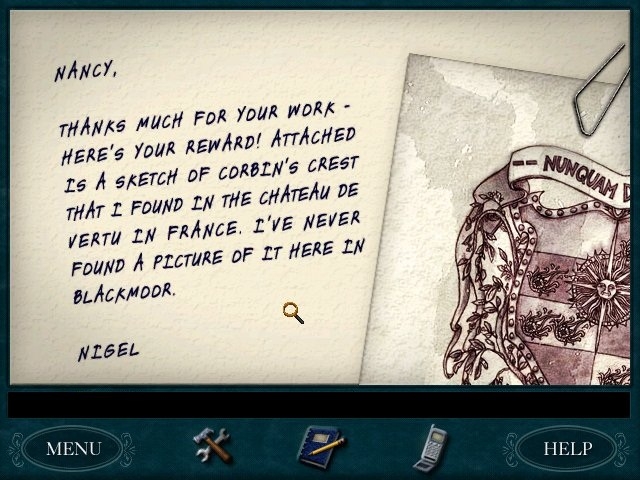 Скриншот из игры Nancy Drew: The Curse of Blackmoor Manor под номером 15