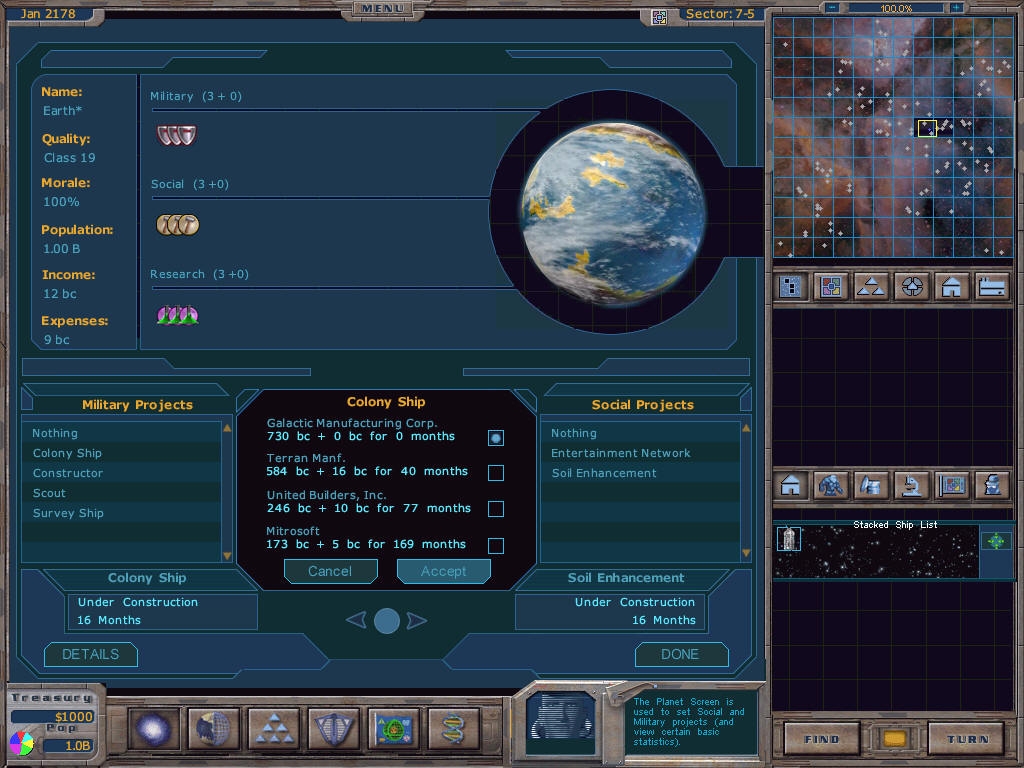 Скриншот из игры Galactic Civilizations под номером 22