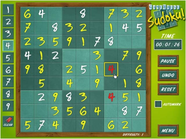Скриншот из игры GameHouse Sudoku! под номером 5