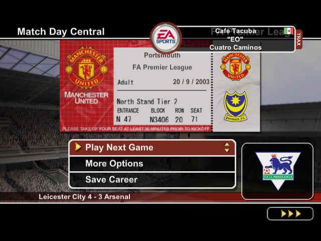Скриншот из игры FIFA 2004 под номером 9