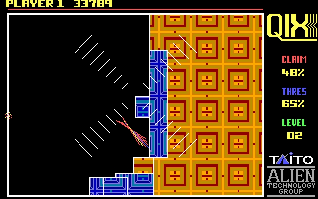 Скриншот из игры Qix: The Computer Virus Game под номером 2