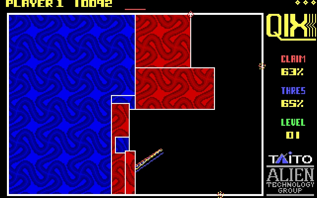 Скриншот из игры Qix: The Computer Virus Game под номером 3