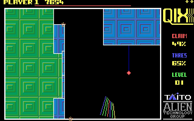 Скриншот из игры Qix: The Computer Virus Game под номером 4