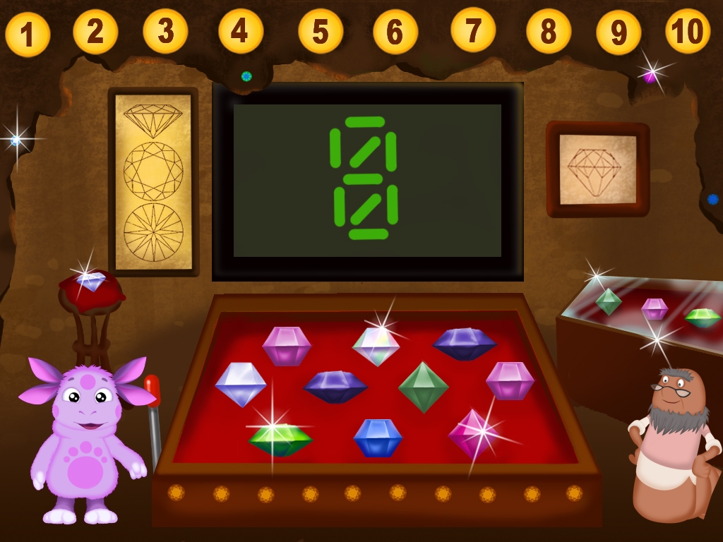 Скриншот из игры Лунтик учит цифры под номером 4