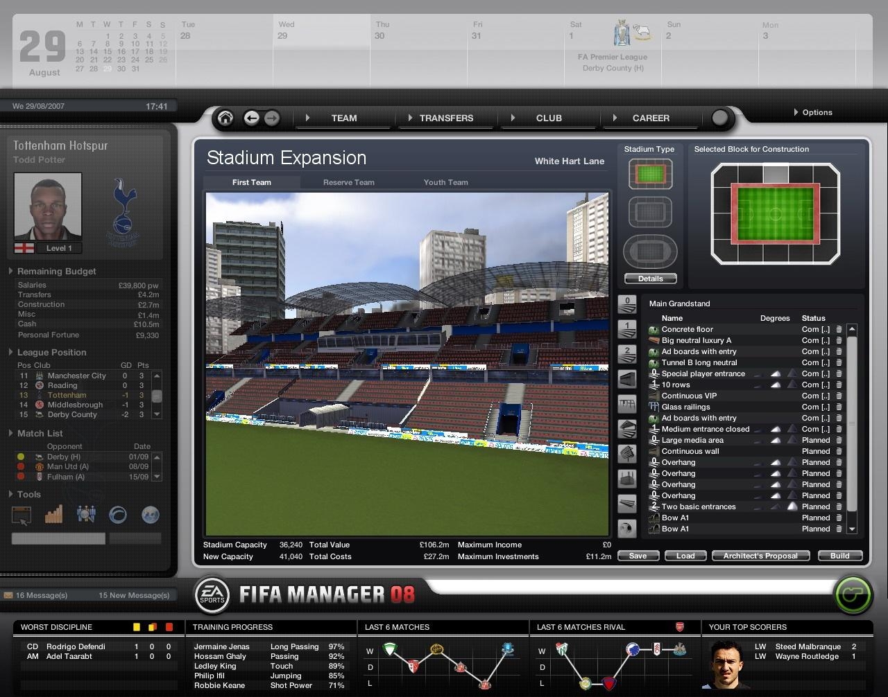Скриншот из игры FIFA Manager 08 под номером 1