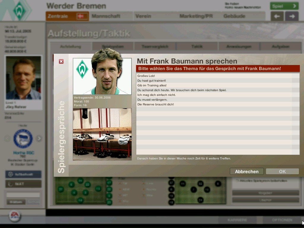 Скриншот из игры FIFA Manager 06 под номером 1