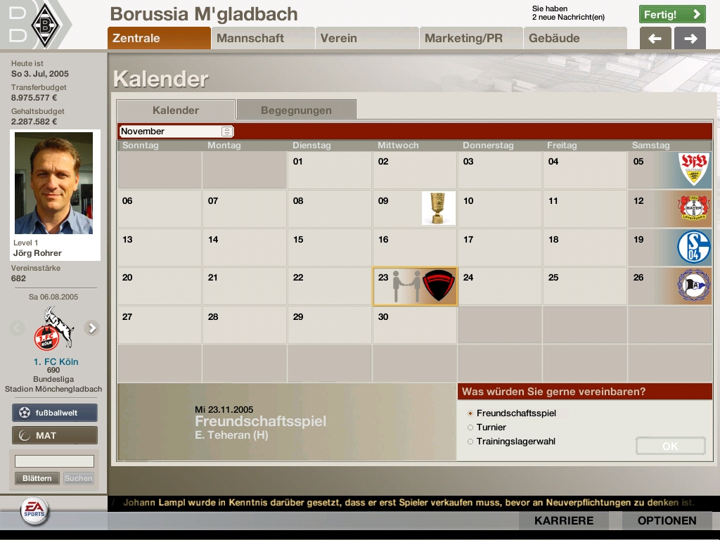 Скриншот из игры FIFA Manager 06 под номером 10
