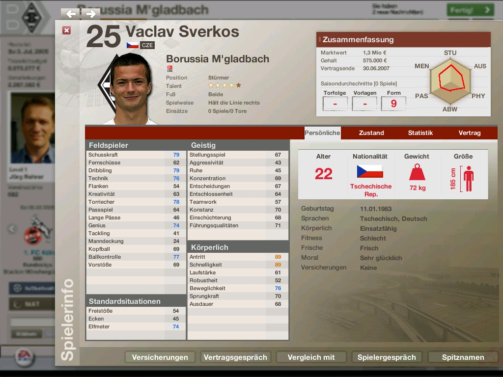 Скриншот из игры FIFA Manager 06 под номером 19