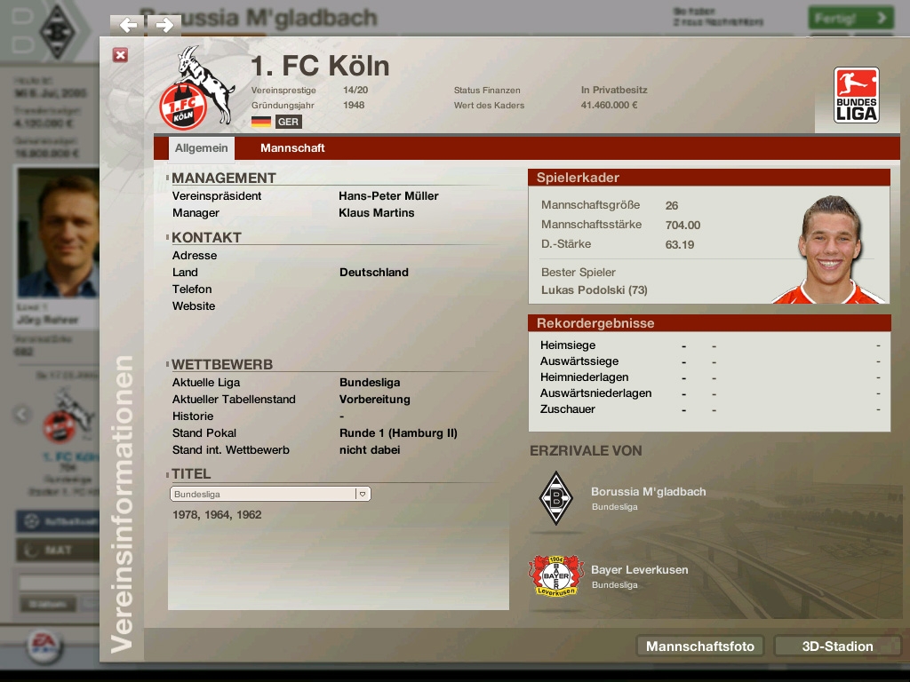 Скриншот из игры FIFA Manager 06 под номером 6