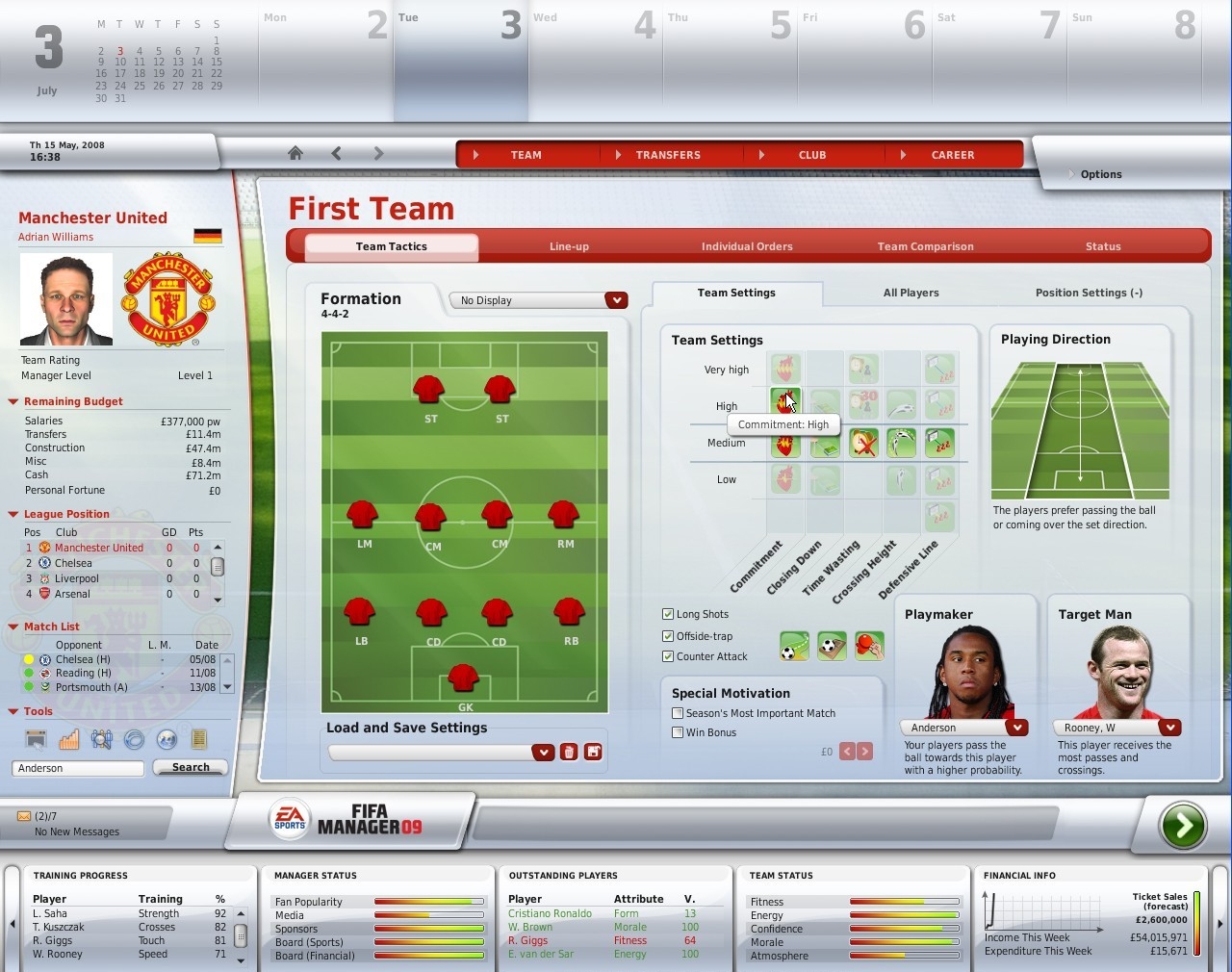 Скриншот из игры FIFA Manager 09 под номером 2