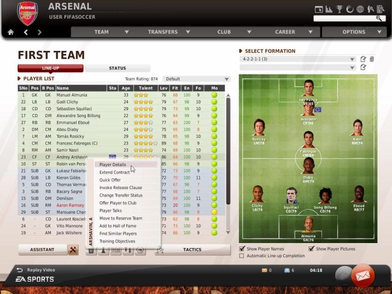 Скриншот из игры Fifa Manager 11 под номером 59