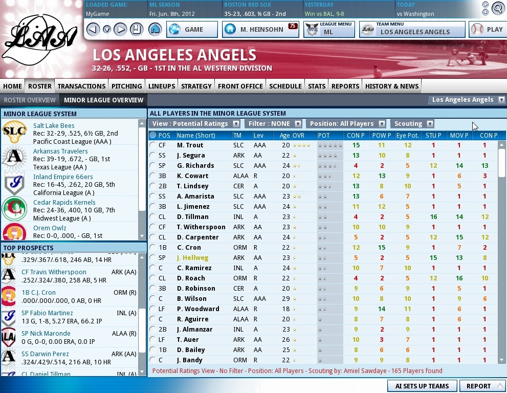 Скриншот из игры Out of the Park Baseball 13 под номером 42
