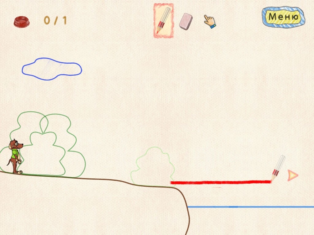 Скриншот из игры Рекс. Нарисованный пес под номером 2