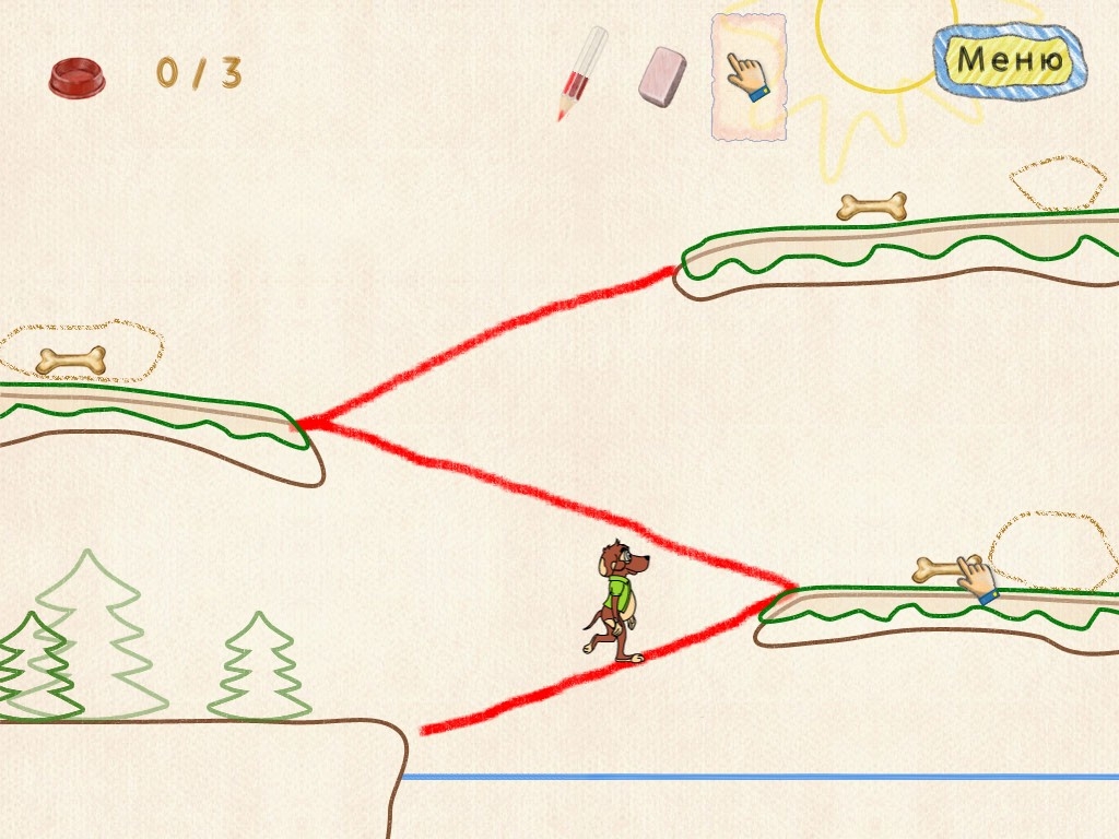 Скриншот из игры Рекс. Нарисованный пес под номером 3