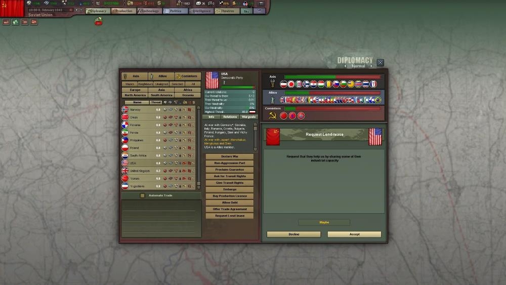 Скриншот из игры Hearts of Iron 3: Their Finest Hour под номером 8