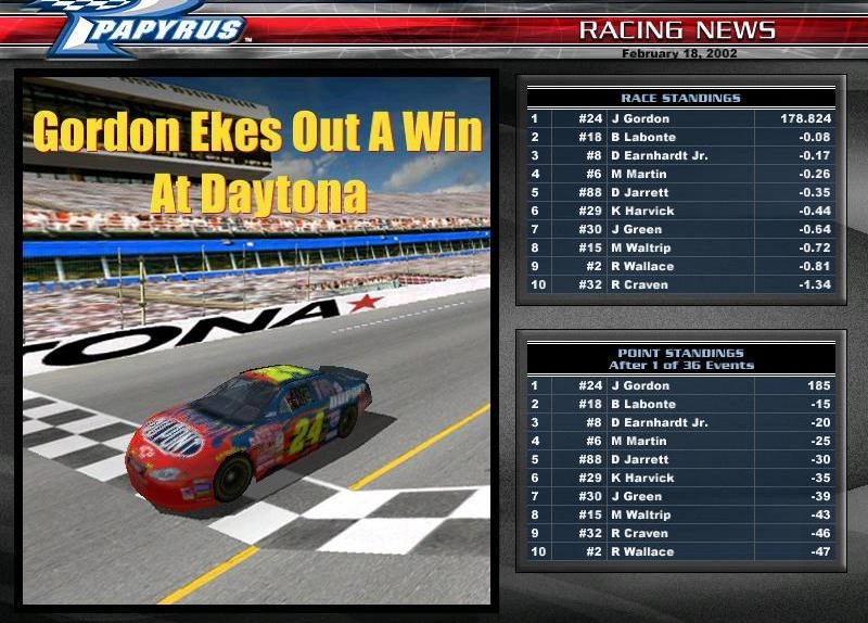 Скриншот из игры NASCAR Racing 2002 Season под номером 1