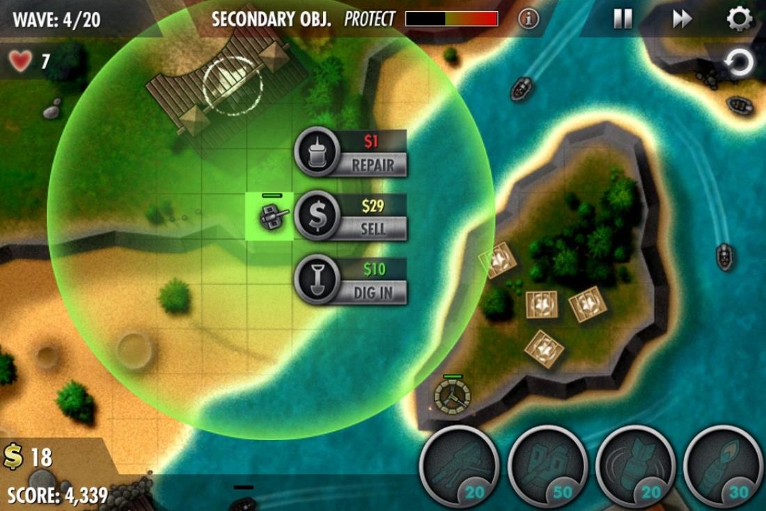 Скриншот из игры iBomber Defense Pacific под номером 5