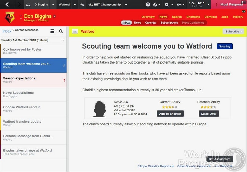 Скриншот из игры Football Manager 2014 под номером 44