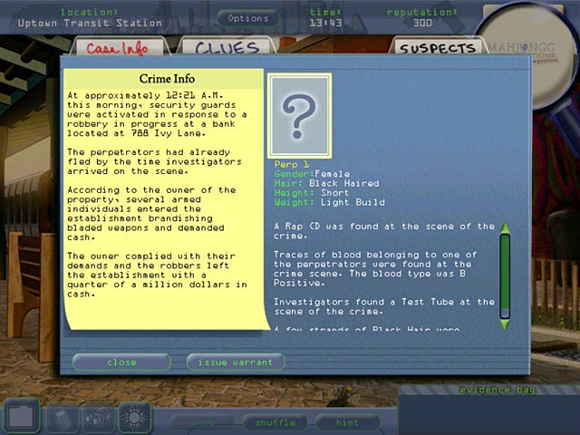 Скриншот из игры Mahjongg Investigations: Under Suspicion под номером 2