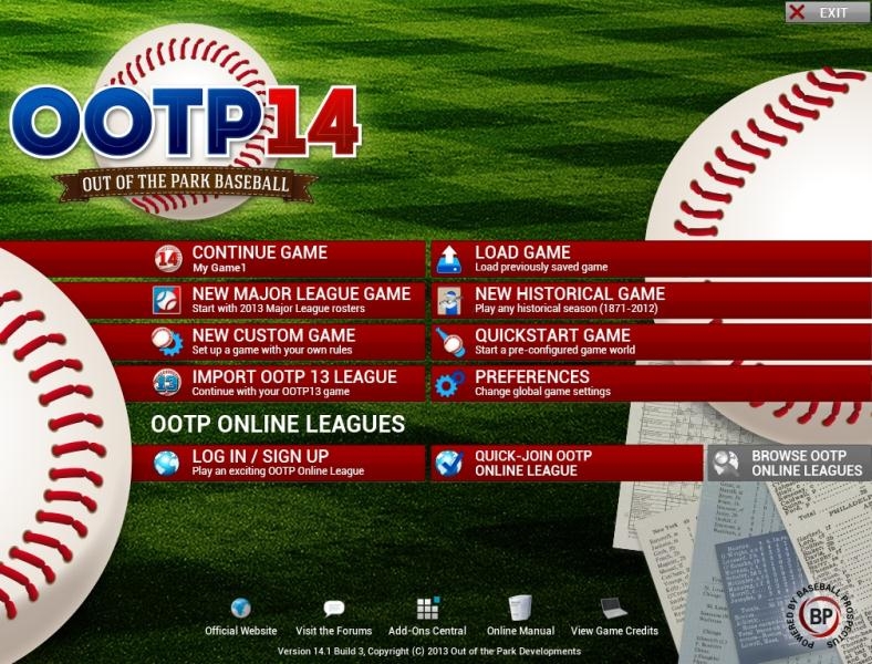 Скриншот из игры Out of the Park Baseball 14 под номером 1