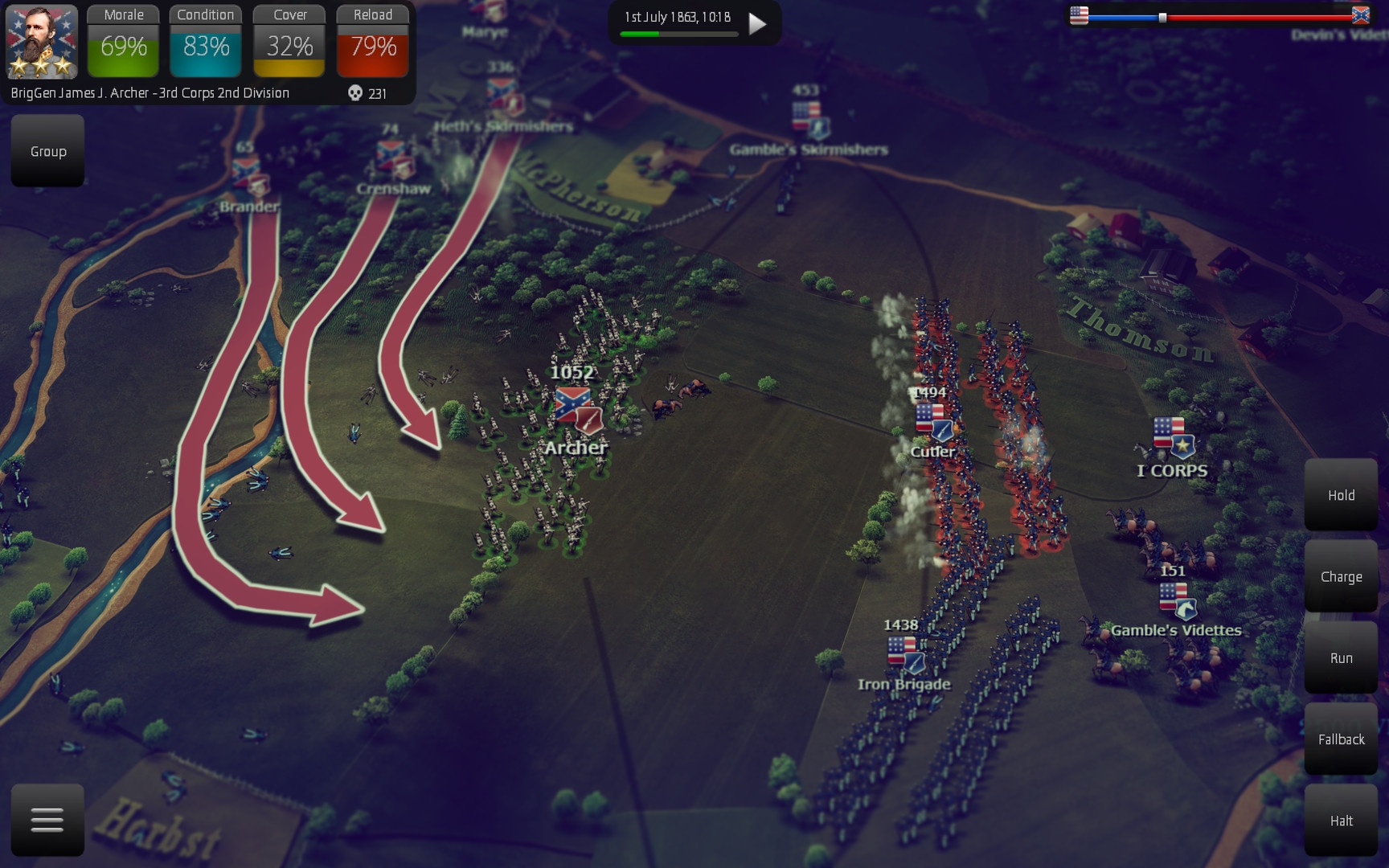 Скриншот из игры Ultimate General: Gettysburg под номером 9